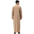 thumbnail image 3 of Men Muslim Saudi Robe Kaftan Dubai Tunic Long Top Blouse Thobe Clothes, 3 of 4