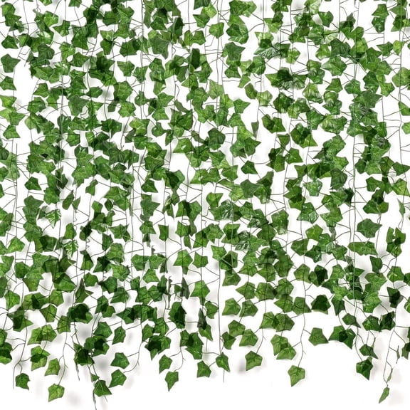 Pakyozj Fake Vines for Room Decor(12 Pack 84 Feet) Aesthetic Artificial Plant Ivy Leaves Hanging Greenery Garlands for Home Bedroom Wall Wedding Party Decor