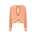 thumbnail image 5 of Womens Oversized Open Back Sweatshirts Long Sleeve Backless Shirts Cropped Off The Shoulder Crew Neck Workout Tops, 5 of 9