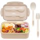 thumbnail image 1 of leyfeng Fiambrera Bento para niños con cuchara y tenedor - Tamaño duradero para, 1 of 7