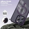 thumbnail image 6 of for iPhone 15 Pro Max Case Clear Magnetic Compatible with Magsafe, Thin Slim Transparent Non Yellowing, Hybird Soft Silicone Bumper & Hard Plastic Protective Cover for Women, Dark Purple, 6 of 13