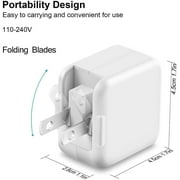 Coreykin 12W USB Wall Charge with Cable-Foldable Portable Travel Plug with USB Charging Cable Compatible for iPhone14/13/13 Mini/13 Pro/12/12Pro/12 Pro Max/12 Mini/11/11 Pro/11 P