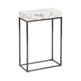 thumbnail image 4 of Kate and Laurel Karlsen Modern Faux Marble and Metal Narrow Side Table, 16 x 8 x 24, White and Gray Gunmetal, Minimal Slim End Table for Use as Bedroom Nightstand or Entryway Accent, 4 of 9