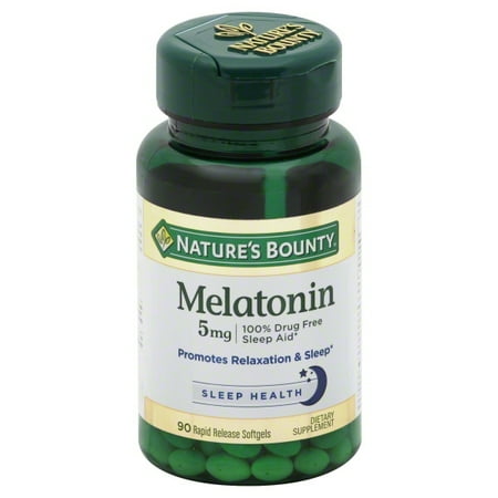 Melatonin 5mg Time Release - Nature's Bounty Super Strength Melatonin Softgel, 5mg, 90 Ct
