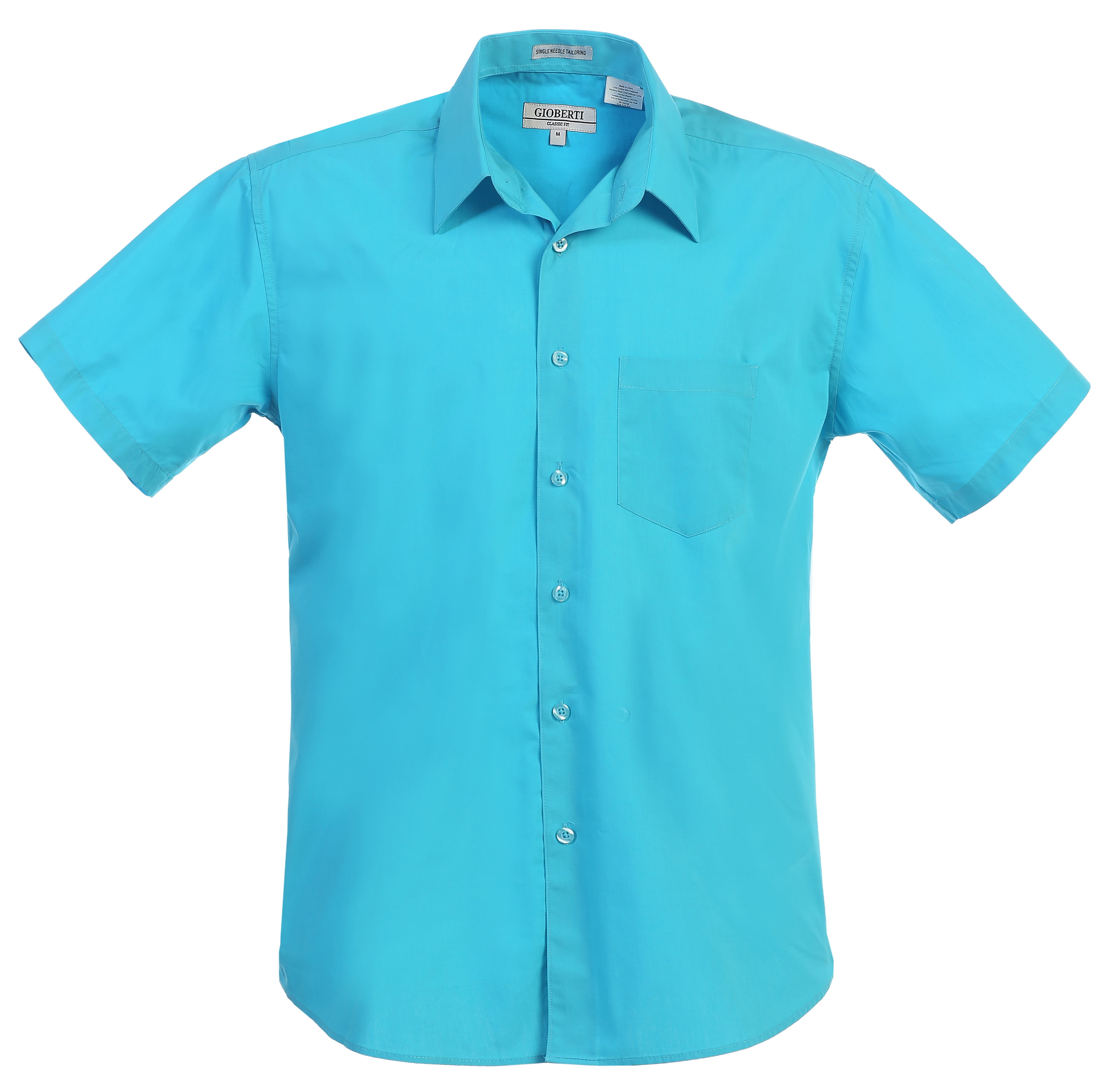 gioberti men's short sleeve solid dress shirt Gioberti Men's Short Sleeve Solid Dress Shirt, Blue