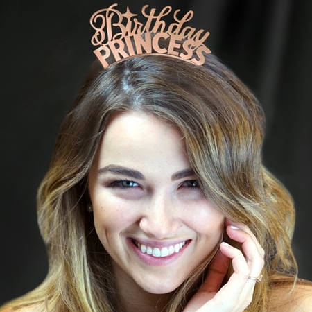 - Birthday Princess Rose Gold Headband - Birthday Supplies, Birthday Ideas, Birthday Tiara, Gifts for the Birthday Girl, Birthday Gifts