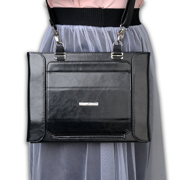 Thankscase Genuine Leather Case for Apple iPad Pro 11 inch 2018 with Shoulder Strap, Handmade Case with Retractable Pocket for Accessories, Detachable TPU Cover with Apple Pencil Holder-Black