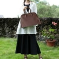 thumbnail image 3 of QIUYI Genuine Leather Tote Bag for Women Large Capacity Work Tote Top-handle Bag Vintage Hobo Handbag Casual Satchel Bag, 3 of 6