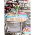 thumbnail image 6 of Outdoor Tablecloth with Umbrella Hole Zipper Coastal Round Tablecloth 60" Waterproof Outside Table Cloth Ocean Palm Tree Summer Beach Purple Blue Patio Table Cover Tablecloths for Picnic Party, 6 of 8