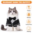 thumbnail image 4 of Ropa para gatos Unique Bargains Conjunto de esmoquin elegante para gato con corbata rayas negras Atuendos para bodas y fiestas de cumpleaños pequeños, 4 of 6