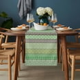 thumbnail image 2 of Sage Green Grey Boho Table Runner - 90 Inch Long, Kitchen Dining Table Runner Dresser Scarves, Vintage Ethnic Tribe Abstract Art Farmhouse Decor for Coffee Tables Wedding Party Banquet, 2 of 8