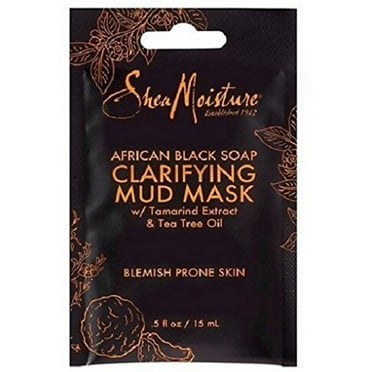 4 Pack - Shea Moisture African Black Soap Clarifying Mud Mask with Tamarind Extract & Tea Tree Oil 0.5 oz