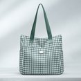 thumbnail image 3 of Bolso de mano informal para mujer con múltiples bolsillos impermeable bolso de ocio Tweed de pata de gallo, 3 of 6
