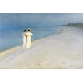 thumbnail image 2 of Krøyer, Peder Severin 24x17 White Modern Wood Framed Museum Art Print Titled - Summer evening on Skagens Beach, 2 of 4