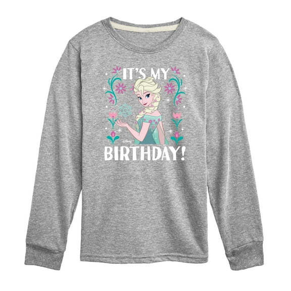 Disney Frozen - Elsa It's My Birthday - Toddler & Youth Long Sleeve Graphic T-Shirt