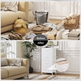 thumbnail image 3 of Storage Drawers, Fabric Dresser, Skinny Fabric Storage Tower with 4 Drawers, Tower Organizer Unit, Wooden Board and Steel Frame, White, 3 of 7