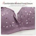 thumbnail image 6 of QASIEATN Front Closure Daisy Bras for Older Women No Underwire Full Coverage Bralette Plus Size Push Up Bras Womens Underwear, 6 of 8