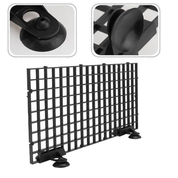 SOPOTUTU 4Sets Aquarium Divider Board Plastic Grid Black Fish Tank Partition with Filtration