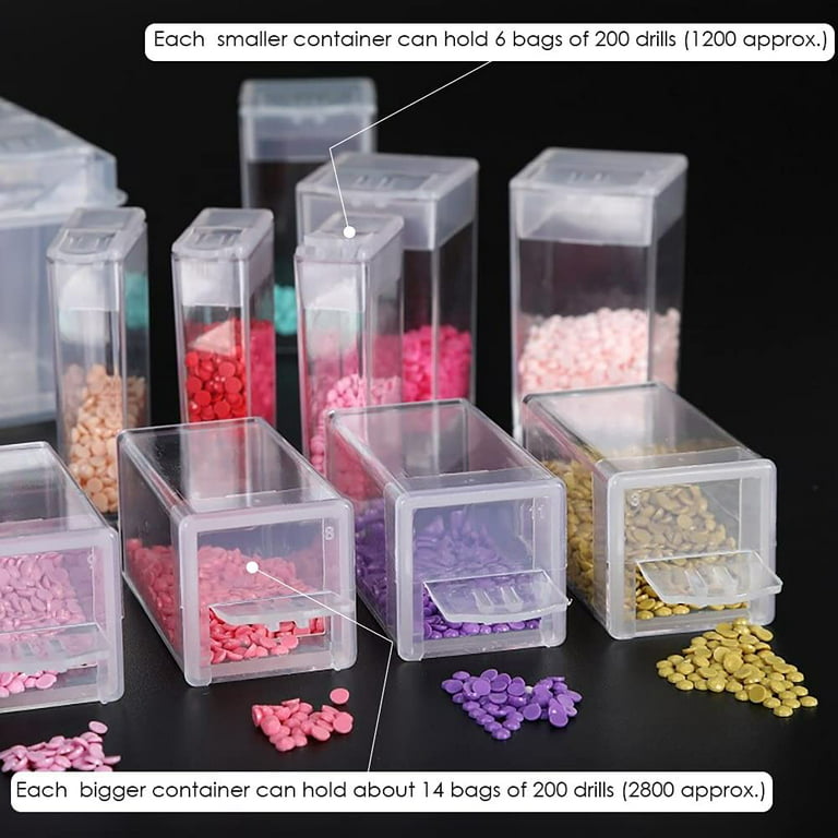 Kajeer 48/32 Grids Diamond Painting Drill Storage Containers, Diamond  Organizer Case Embroidery Beads Storage Box with Label 