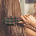 thumbnail image 3 of Green and Red Christmas Plaid Pattern Hair Brush,Girls Detangling Hair Brush,Glide Through Tangles with Ease for Wet & Dry Hair,8.8"X2.8", 3 of 7