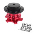 thumbnail image 1 of Mistaha Aluminum Alloy Steering Wheel Quick Release Adapter - Red - Universal Fit - Fast Disassembly - Car Modification Essential, 1 of 5