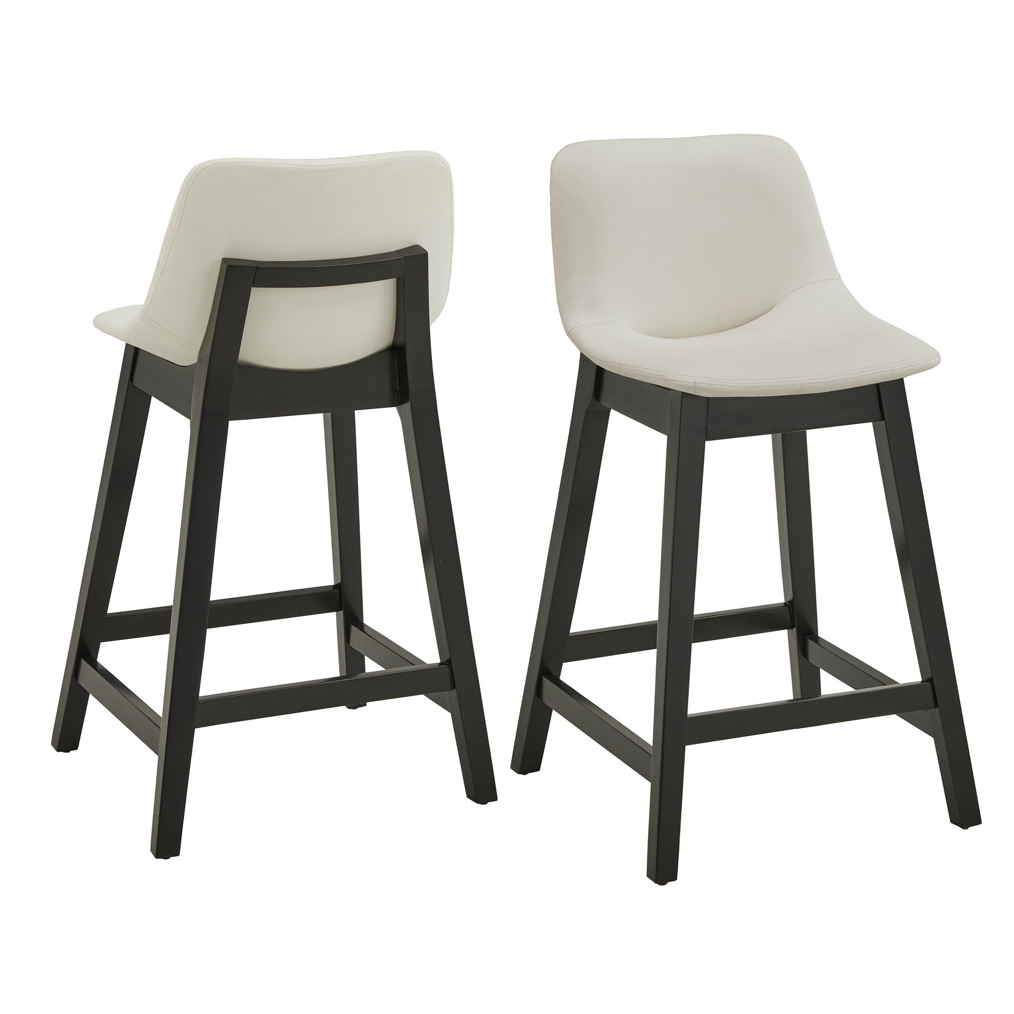 Weston Home Egleston Square Low Back Counter Height Chair, White (Set of 2)