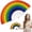 D, variant on Rainbow Fans - Pride Folding Fans Made of Bamboo - Coloured Accessories for CSD Festival Rave Techno Wedding Party Women Men 8.27 In