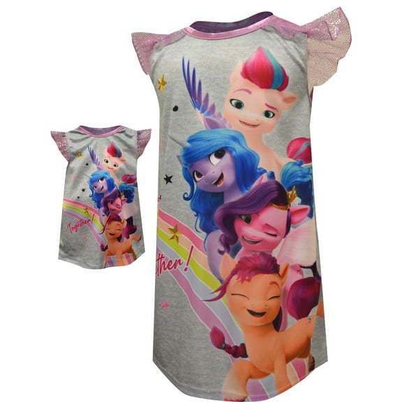American Marketing Enterprises INC Girls My Little Pony Toddler Nightgown with Matching Doll Gown (4T)