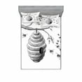 thumbnail image 2 of Nature Bedding Set with Sheet & Covers, Sketchy Hand Drawn Image of Honeycomb Bees Leaves Branches Art, Printed Bedroom Decor 2 Shams, 4 Sizes, Charcoal Grey White, by Ambesonne, 2 of 3