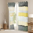 thumbnail image 3 of Castle Fairy Stripes Blackout Curtains Set of 2 (52x84 Each),Grey Yellow Window Curtains, 3 of 6