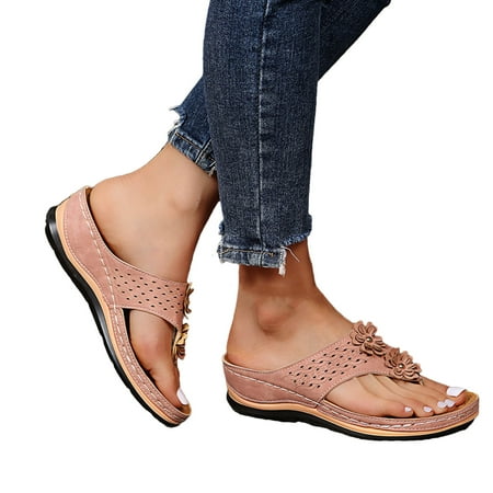 

Summer Ladies Flip-Flops Wedge Heel Slippers Sandals Casual Flip Flops Women s Shoes