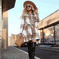 thumbnail image 7 of Women's Fall Mini Dresses Button Down Long Sleeve Plaid Belted Casual Short A Line Shirt Dress 2025, 7 of 7