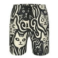 thumbnail image 3 of Salouo Abstract Cat Faces Pattern Pattern Swim Trunks for Men,Men's Hawaiian Bathing Suit Swimsuits Quick Dry Swimming Board Shorts Beach Shorts with Pockets-Large, 3 of 6