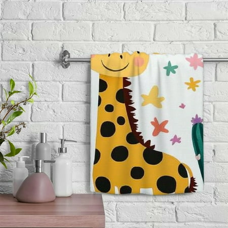 

ZFLMY Giraffe Rainbow Cactus 100% Polyester Soft Bath Towel for Bathroom Hotel Gym and Spa - Kitchen Towels 29.5x13.8 inches 29.5x13.8in