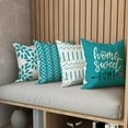thumbnail image 5 of Pillow Covers 18x18 Modern Sofa Throw Pillow Cover, Decorative Outdoor Linen Fabric Pillow Case for Couch Bed Car (Aqua Blue, 18x18,Set of 4), 5 of 6
