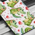 thumbnail image 6 of Cute Alligator Crocodiles Hearts Watercolor Faux Leather Travel Luggage Tag, 6 of 7