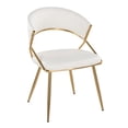 thumbnail image 4 of Jie Dining Chair, Upholstered Dining Chairs, Kitchen Chairs for Dining Table, Dining Chairs Set of 2 (White Faux Leather), 4 of 6