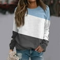 thumbnail image 2 of hxobax Women Colorblock Pullover Sweatshirts Fashion Fall Long Sleeve Crewneck Tunic Sweatshirt Tops, 2 of 5