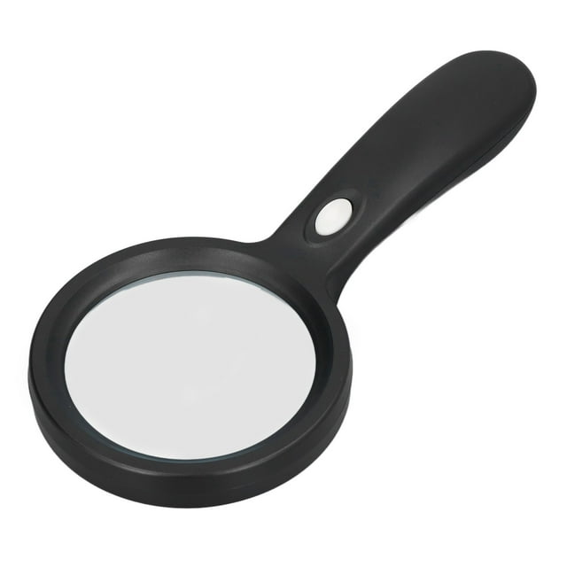 Lupa LED Iluminada, Lupa De Mano Redonda Negra De 10x Con Luz Para Oficina, Escuela, Hogar Al Aire Libre