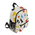 thumbnail image 2 of FORMRS School Backpack with Front Zippered Pocket 12" Student Travel Daypack, Beige Triangles, 2 of 6