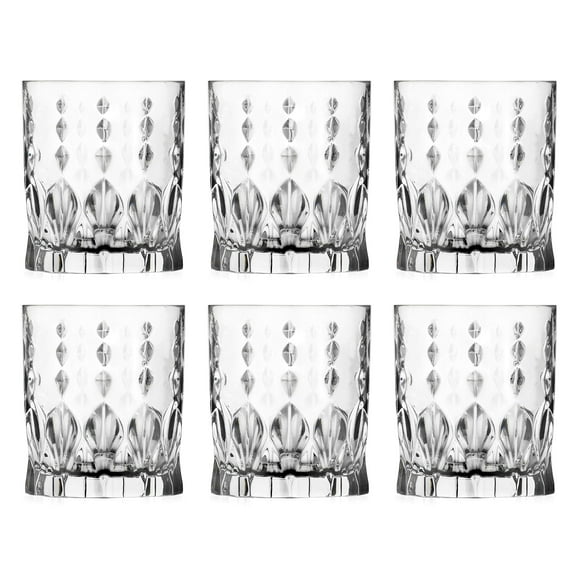 Tumbler Glass - Double Old Fashioned - Set of 6 Glasses - Designed DOF crystal tumblers - For Whiskey - Bourbon - Water - Beverage - Drinking Glasses - 11.5 oz. - Made in Europe By Barski