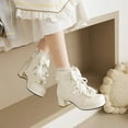 thumbnail image 6 of Mostsola Kawaii Ankle Boots for Women Goth Lolita Platform Booties Lace up Cute Dress Shoes, 6 of 8