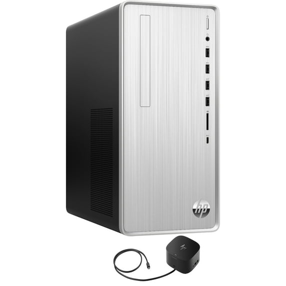 HP Pavillion TP01-2234 Home/Business Desktop (AMD Ryzen 7 5700G 8-Core, AMD Radeon, 32GB RAM, 512GB m.2 SATA SSD + 2TB HDD (3.5), Wifi, Win 11 Home) with G2 Universal Dock