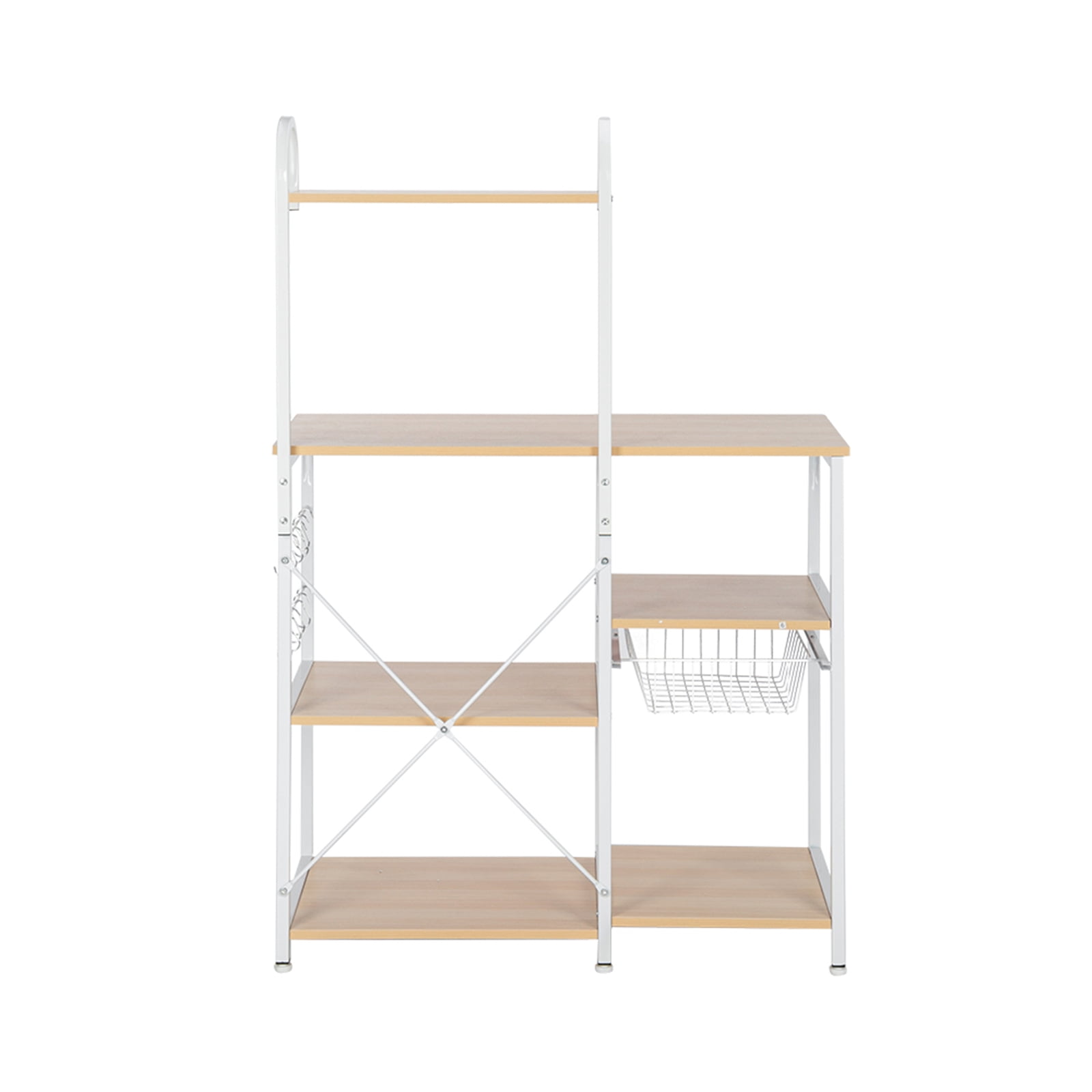 Private Jungle Kitchen Baker's Rack Utility Storage Shelf 35.5" Microwave Stand 4-Tier+3-Tier Shelf for Spice Rack Organizer Workstation with 10 Hooks,Light Beige Private Jungle Kitchen Baker's Rack Utility Storage Shelf 35.5" Microwave Stand 4-Tier+3-Tier Shelf for Spice Rack Organizer Workstation with 10 Hooks,Light Beige