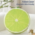 thumbnail image 2 of Set of 2 Velvet Round Decorative Pillow 15-Inch for Couch Decor (Lemon), 2 of 7