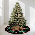 thumbnail image 4 of Christmas Tree Skirt Black Tree Skirts Candy Cane Decorations Xmas Tree Skirt Tree Mat 36 Inch Winter Christmas Decor for Home, 4 of 6