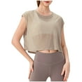 thumbnail image 3 of CFLVAEK Cropped Cover Ups for Swimwear Women Breathable Round Neck Sleeveless Tops Cover Up Workout Sheer Coverups Beach Vacation Running Coverup XL, 3 of 10