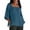 Blue, variant on ManxiVoo Women's Square Neck 3/4 Sleeve Top Breathable Cotton Blend Solid Color Casual Shirt Relaxed Fit Modern Tops L Size Blue