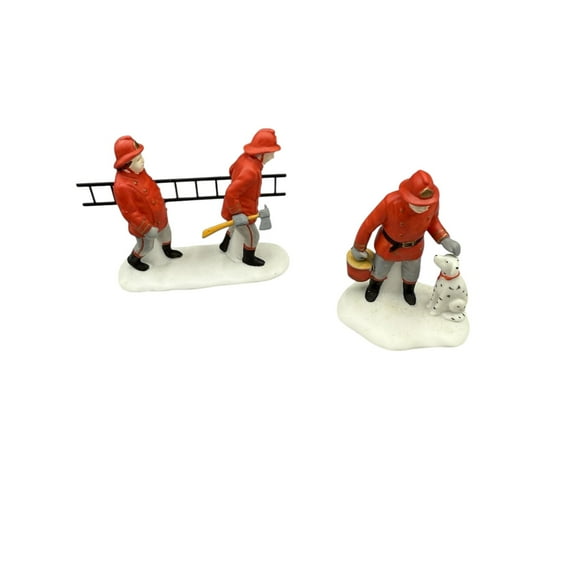 1991 The Fire Brigade (Set of 2) Heritage Village Department 56 55468