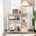 thumbnail image 2 of Costway Industrial Kitchen Baker's Rack Microwave Stand Utility Home Shelf w/ 6 Hooks, 2 of 9